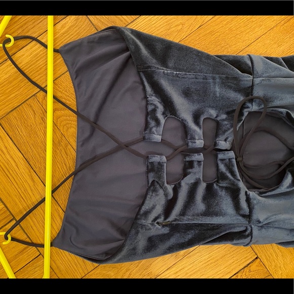 NBD Navy Velvet Mini Dress - Picture 4 of 4